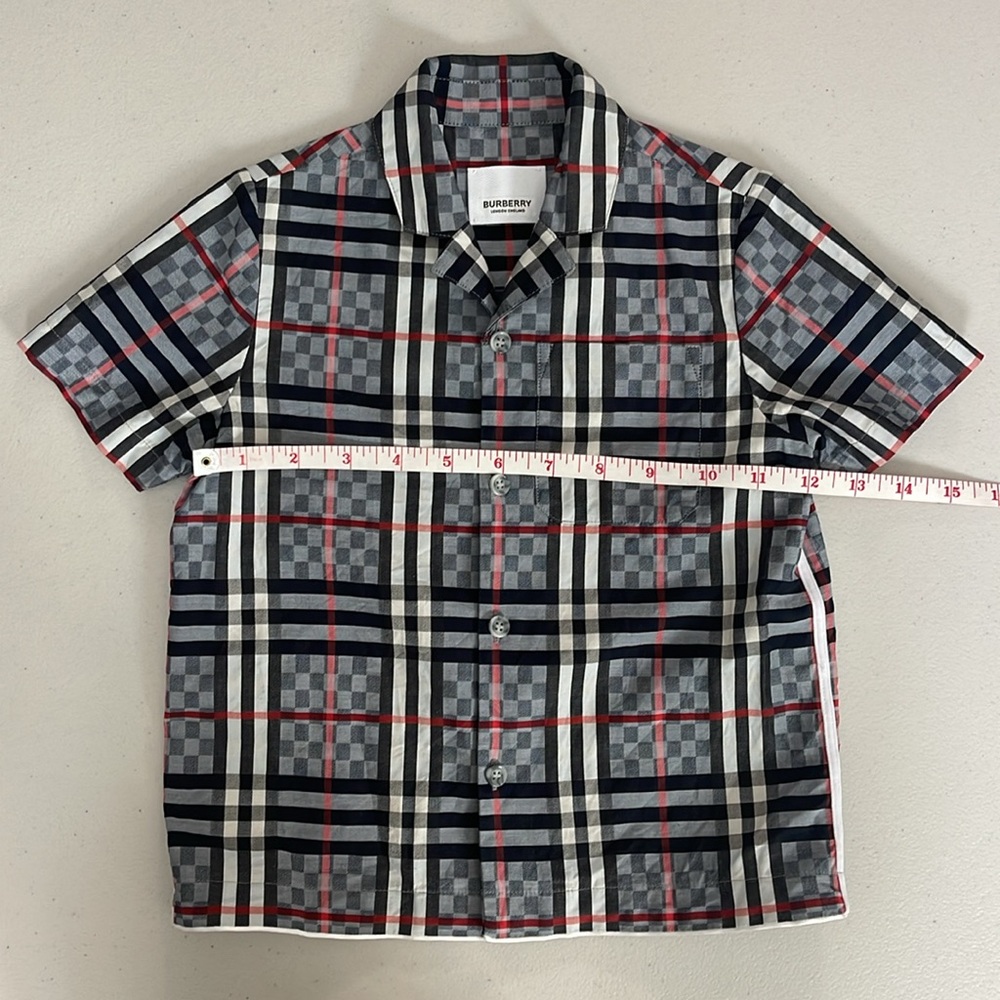 Burberry Toddler Boy Button-Up Shirt Plaid Check Collared 3T - Like New - Picture 9 of 12